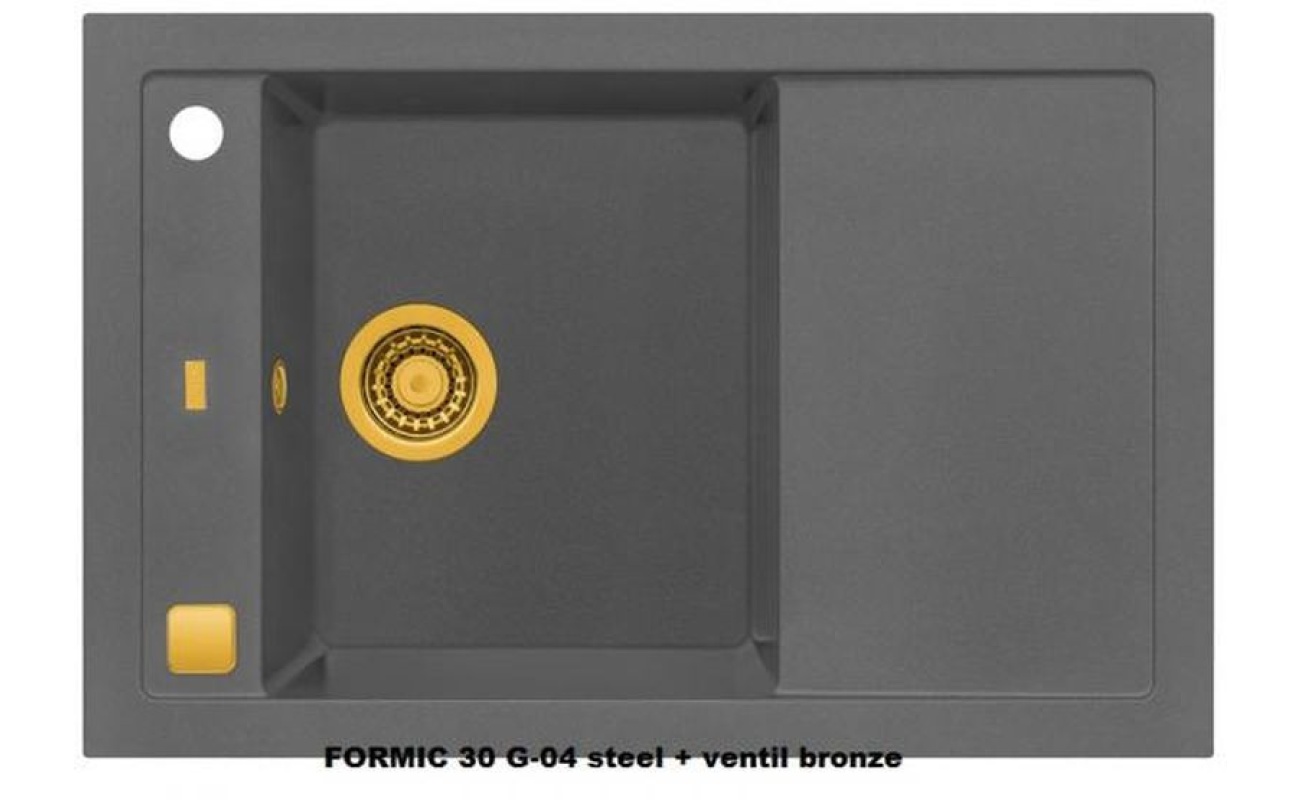 Alveus Formic 30 Monarch Steel - Doplnky bronz - Granitový kuchynský drez