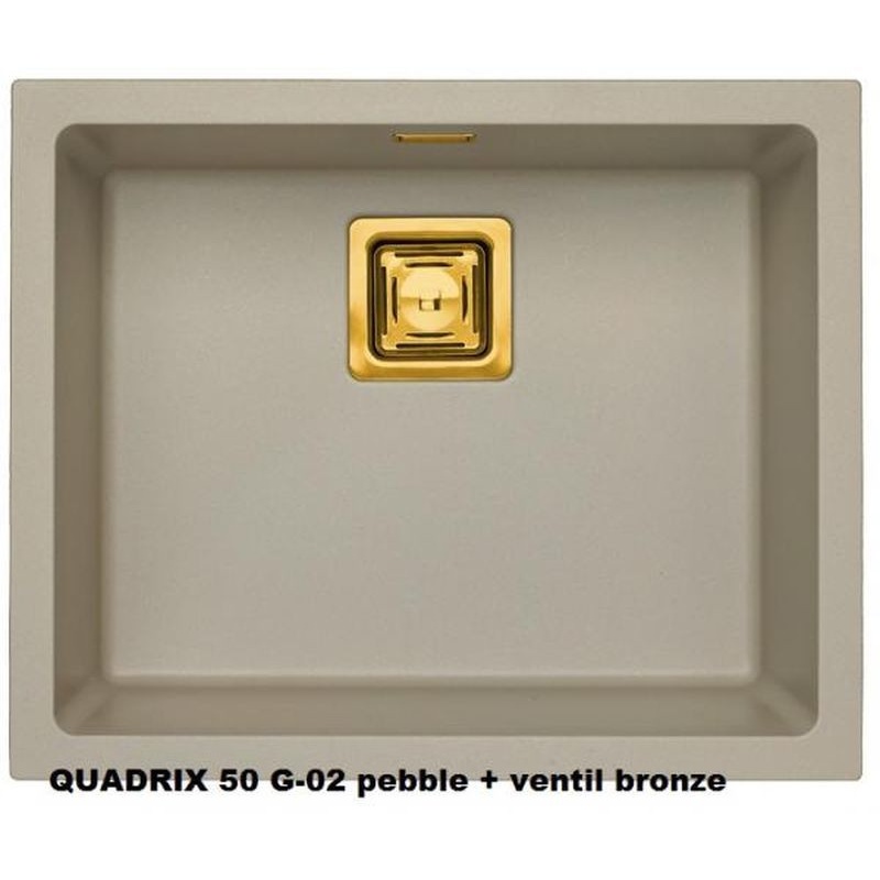 Alveus Quadrix 50 Monarch Pebble - Doplnky bronz - Granitový kuchynský drez