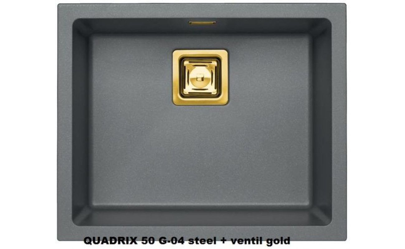 Alveus Quadrix 50 Monarch Steel - Doplnky zlaté - Granitový kuchynský drez