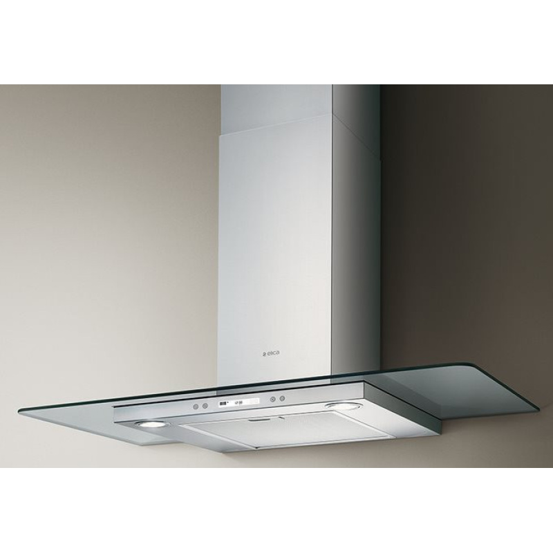 Elica Flat Glass IX/A/90 - Komínový digestor 90 cm - Nerez/číre sklo