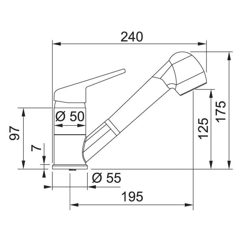Franke FC 9547.031 - Chrómová batéria so sprškou - Detail spršky