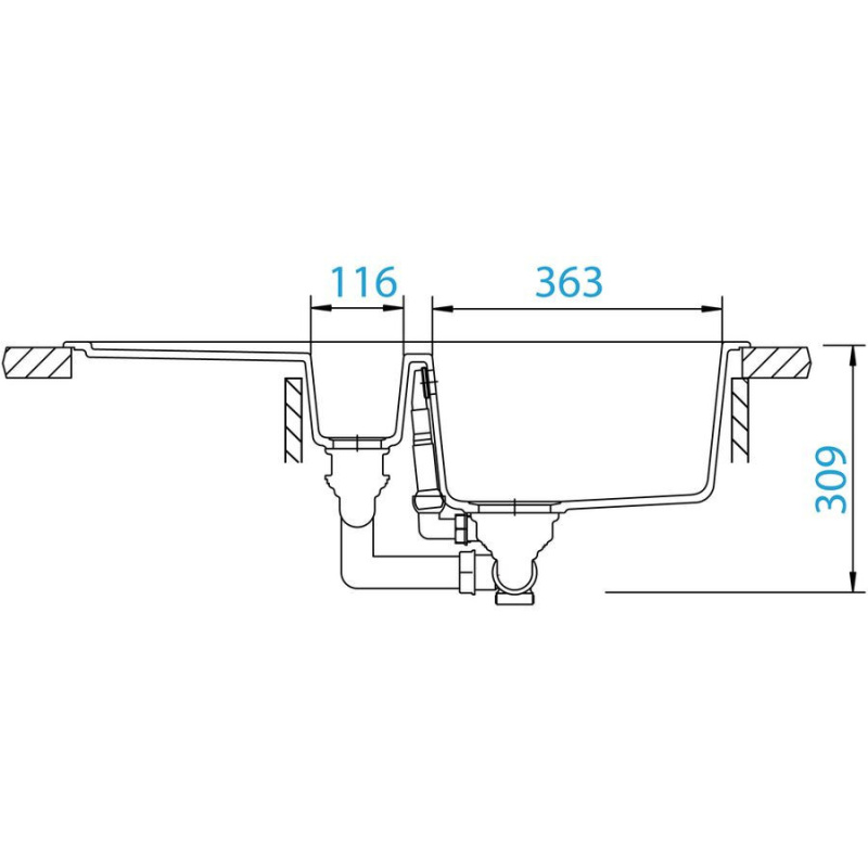 Schock Typos D-150S - Asphalt - Granitový kuchynský drez